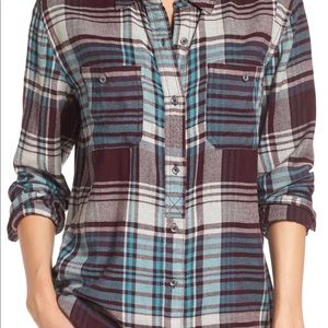NWT Treasure&Bond Plaid Utility Boyfriend Shirt